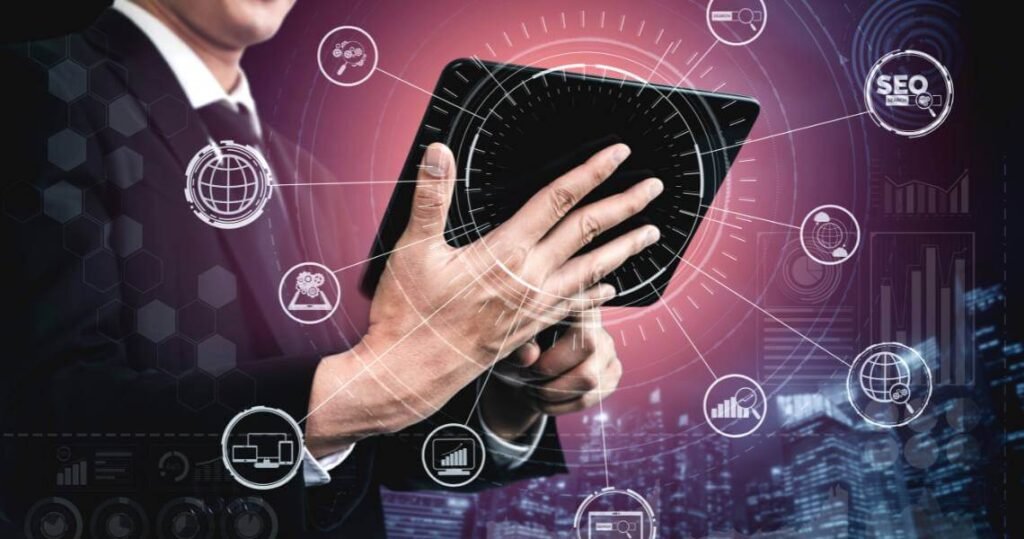 Businessman analyzing digital strategy – Best SEO Packages Dubai for AI search and online visibility
